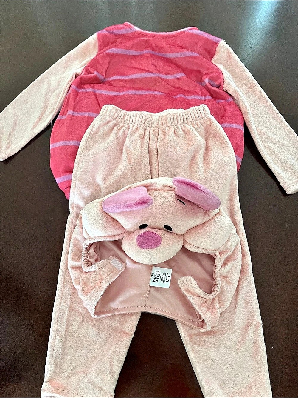 Disney Winnie the Pooh Piglet Plush Costume Pink Striped Pajama Set